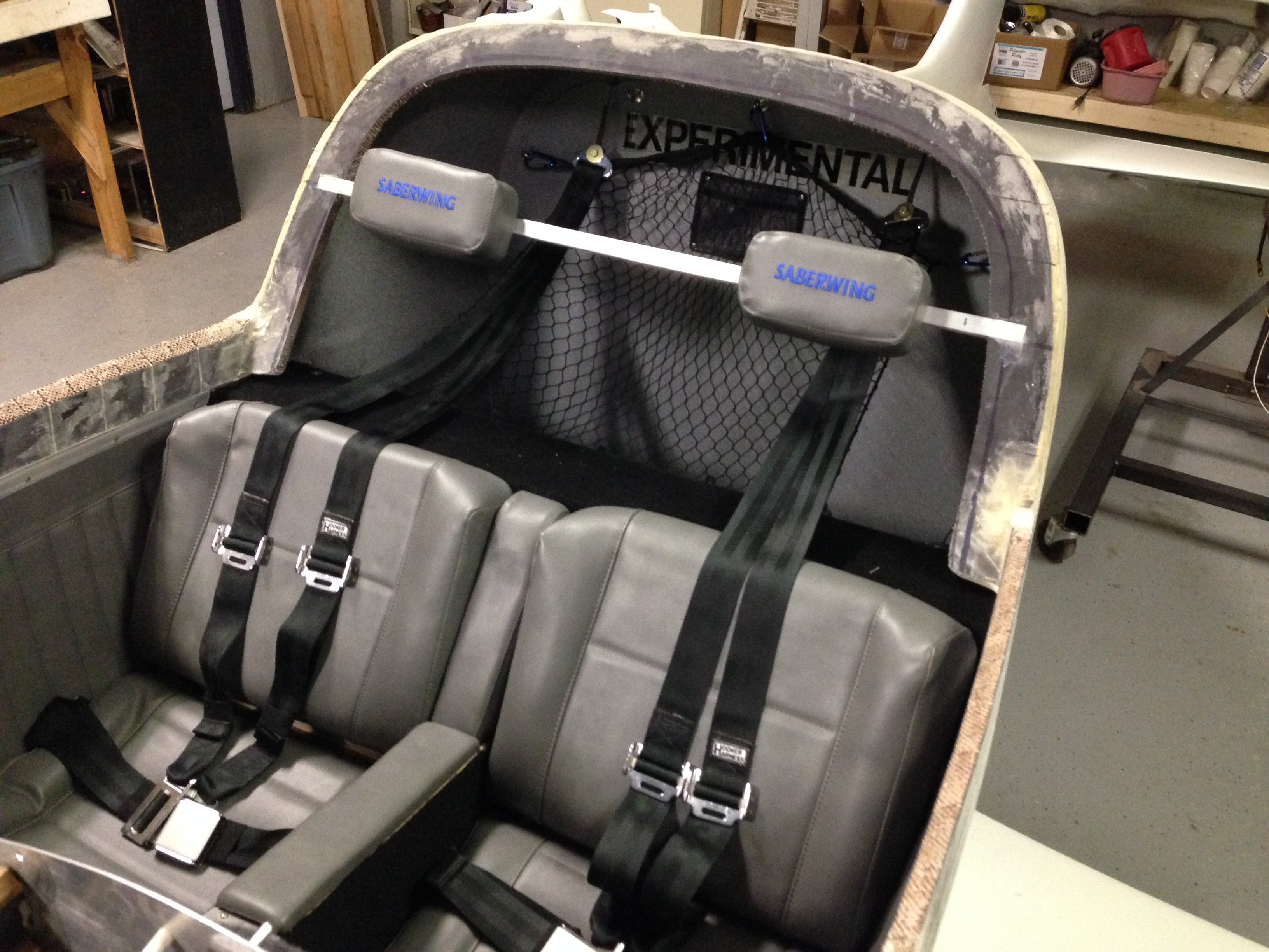 custom saberwing headrests in saberwing aircraft